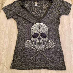 Hot Leathers Skull T-shirt 
Size XL